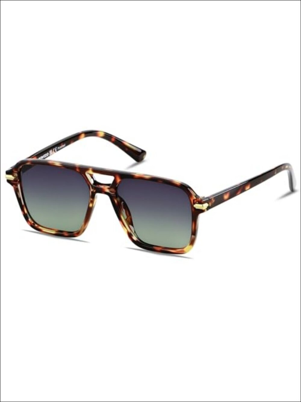 Polarized Retro Square Aviator Sunglasses UV400 Unisex Pilot Shades